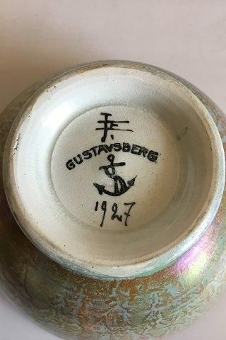 Antique Gustavsberg Red/Green Lustre Ceramic Bowl