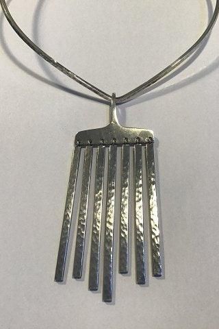 Antique Hans Hansen Sterling Silver Necklace and Pendant
