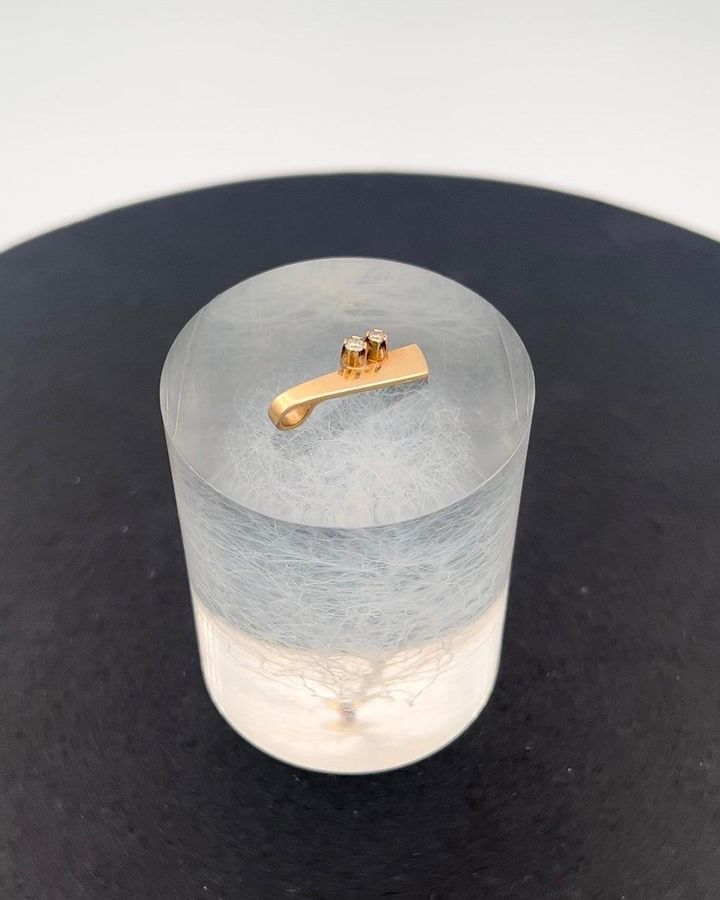 Antique Hans Hansen Pendant in 14K gold and with 2 diamonds
