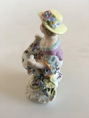 Antique Limbach Figurine of Country Girl in Rococo Style
