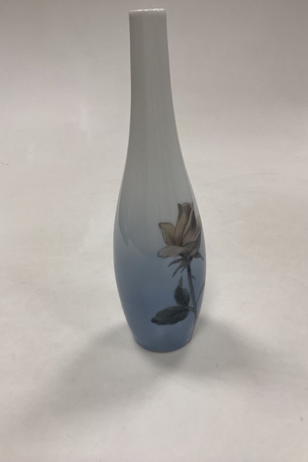 Antique Lyngby Porcelain Vase with Flowers No 1254/36
