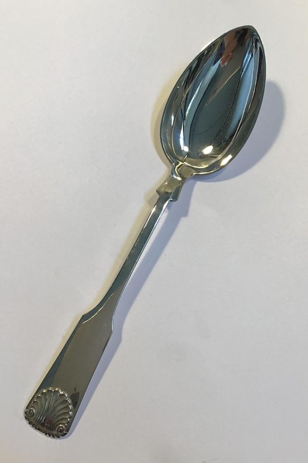 Antique Mussel / Clam Silver Dinner spoon W & S Sørensen / Fredericia / Dragsted