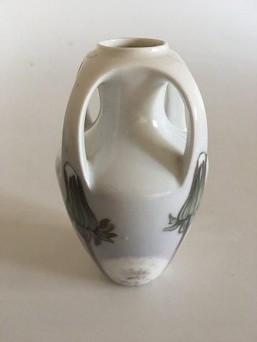 Antique Royal Copenhagen Art Nouveau Vase 4 handles with Dandelion motif No 342/220