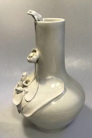 Antique Royal Copenhagen Blanc de Chine Relief Vase Unique by Arnold Krog
