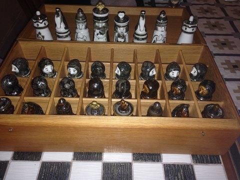 Antique Royal Copenhage Doreen Middelboe Chess Set and Chess Board