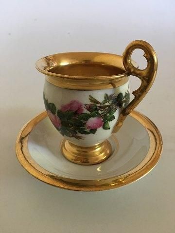 Antique Royal Copenhagen Empire Cup with Flowers from 1820-1850 by Klein
