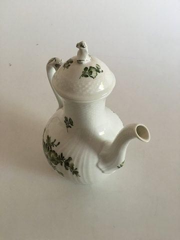 Antique Royal Copenhagen Green Flower Coffee Pot No 1794