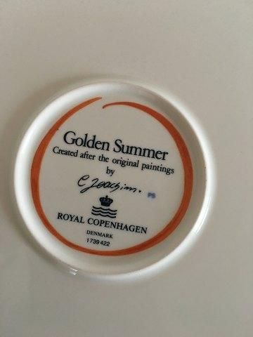 Antique Royal Copenhagen Golden Summer Buffet Dinner Plates No 422