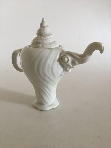 Antique Royal Copenhagen White Triton Coffee Pot No 14181
