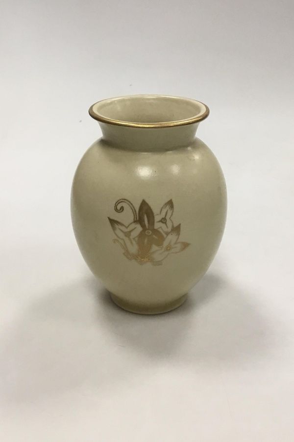 Antique Royal Copenhagen Iron porcelain vase with gold motif