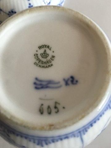 Antique Royal Copenhagen Blue Fluted Half Lace Sugar Bowl No 605