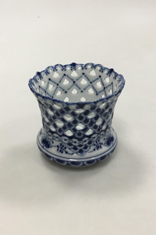 Antique Royal Copenhagen Blue Fluted Full Lace Vase / Cigarette Cup No 369 (1015)