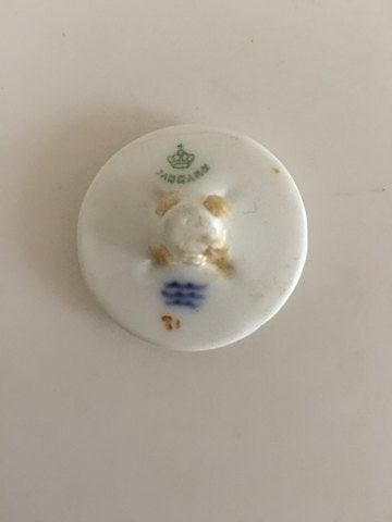 Antique Royal Copenhagen Porcelain Button with Handpainted Flower Motif
