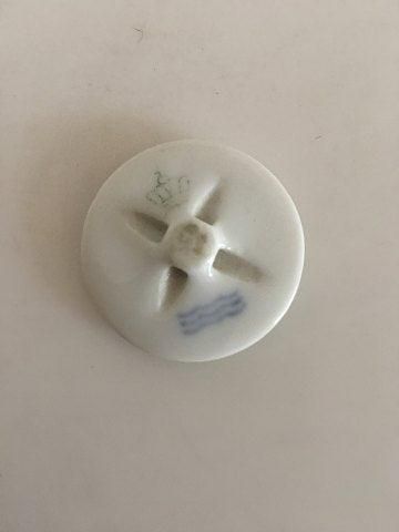 Antique Royal Copenhagen Porcelain Button with Handpainted Motif of Musician