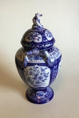 Antique Royal Copenhagen Unique Potpourri Jar with Flower decoration in blue by Anna Smith