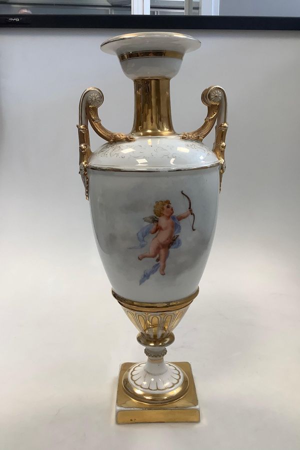 Antique Royal Copenhagen Empire Vase with Putti from 1870-1890