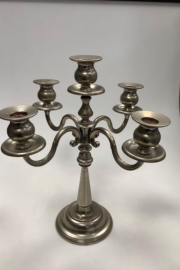 Antique Large Beautiful 5-armed candle holder in metal