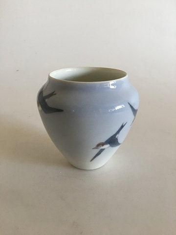 Antique Early Bing & Grondahl Unique Vase with bird by Effie Hegermann-Lindencrone