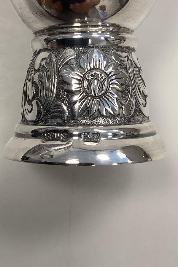 Antique Egg cup in silver with ornamentation