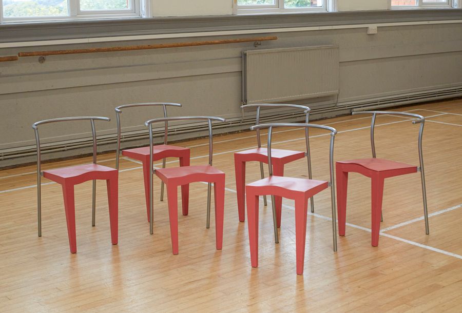 6 Dr Glob coral chairs by Philippe Starck for Kartell