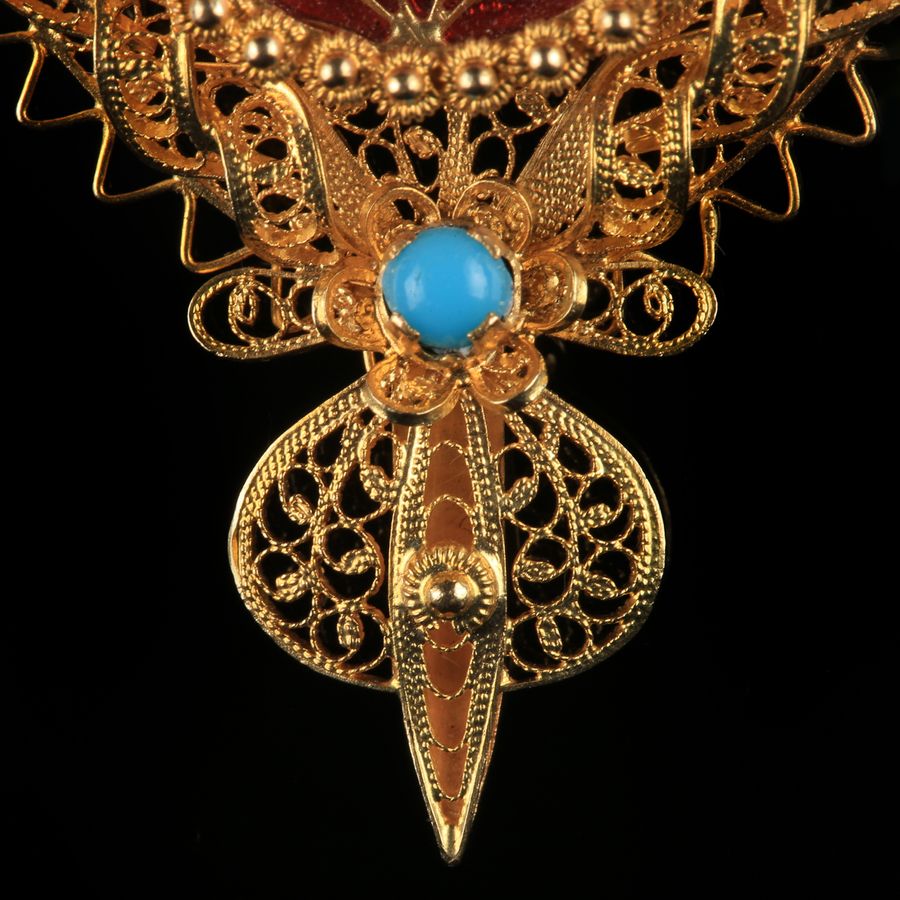 Antique 19k Gold Filigree Reliquary Pendant (handmade)