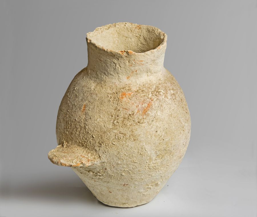 Antique Bronze-age Holy Land pottery amphora 3000 BC.