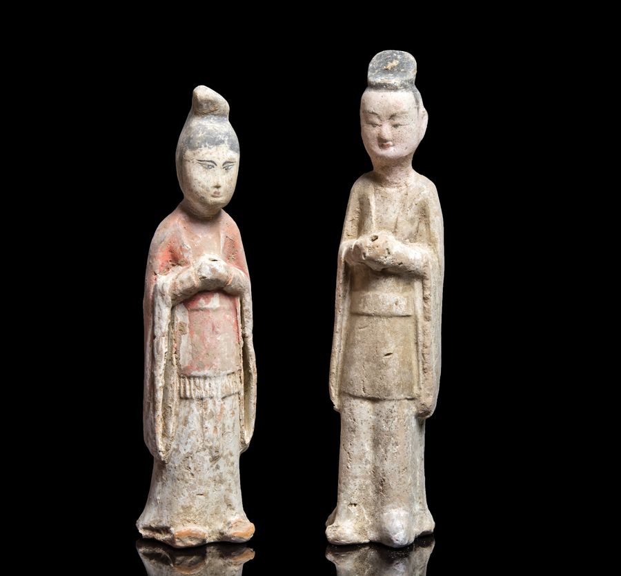 Tang Dynasty Pottery 7th Century Pair of Offerants