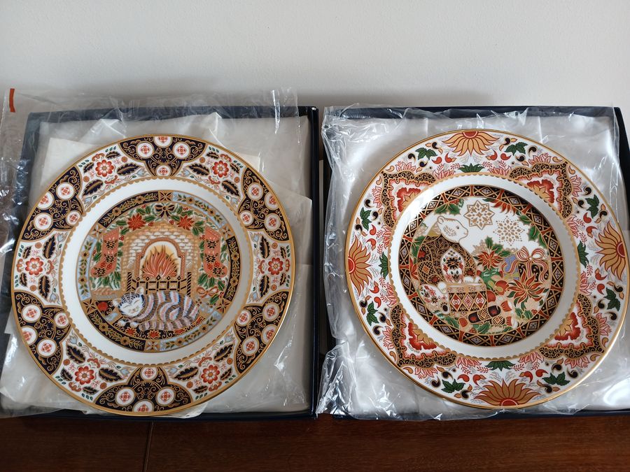 Antique Beautiful collection of Royal Crown Derby Christmas Plates