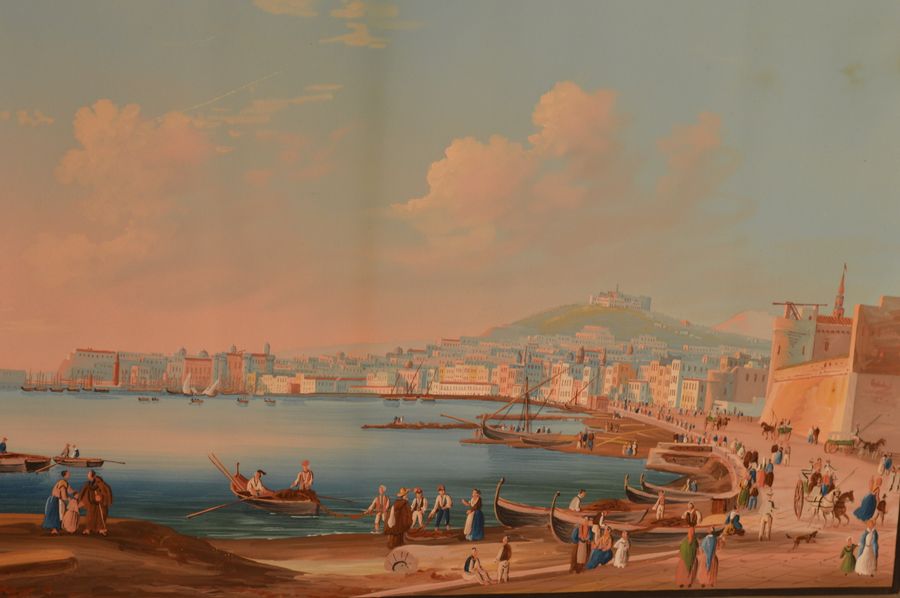 Antique Italian Gouache of Naples mid 19th century 36.5×50.3 cms. Price 900 pounds sterling. Framed but postage not included.