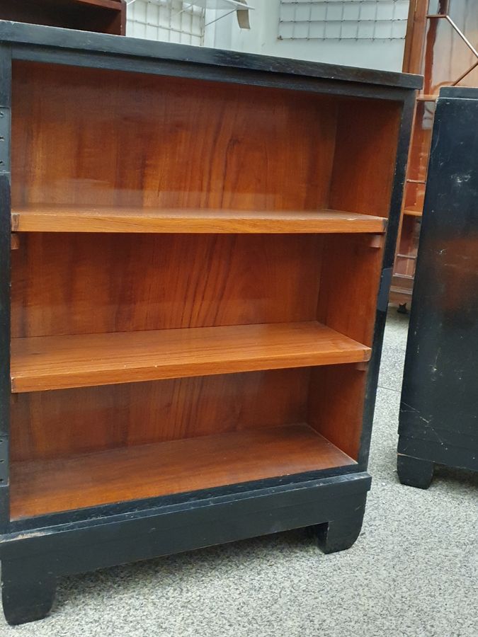 Antique Art Deco Pair of Small Bookcase Cabinets