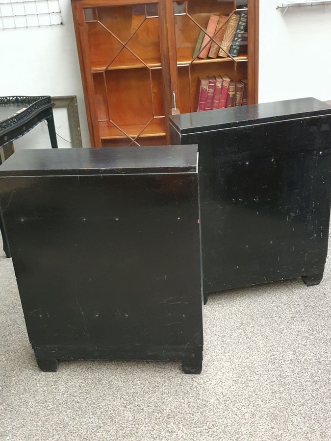 Antique Art Deco Pair of Small Bookcase Cabinets