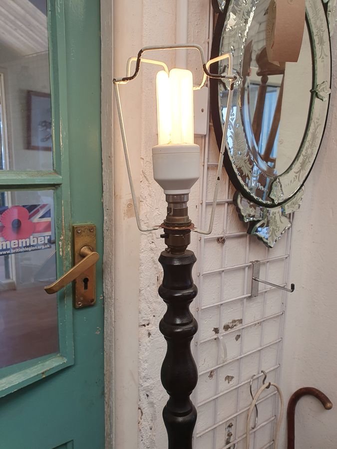 Antique Oak Standard Lamp Light 