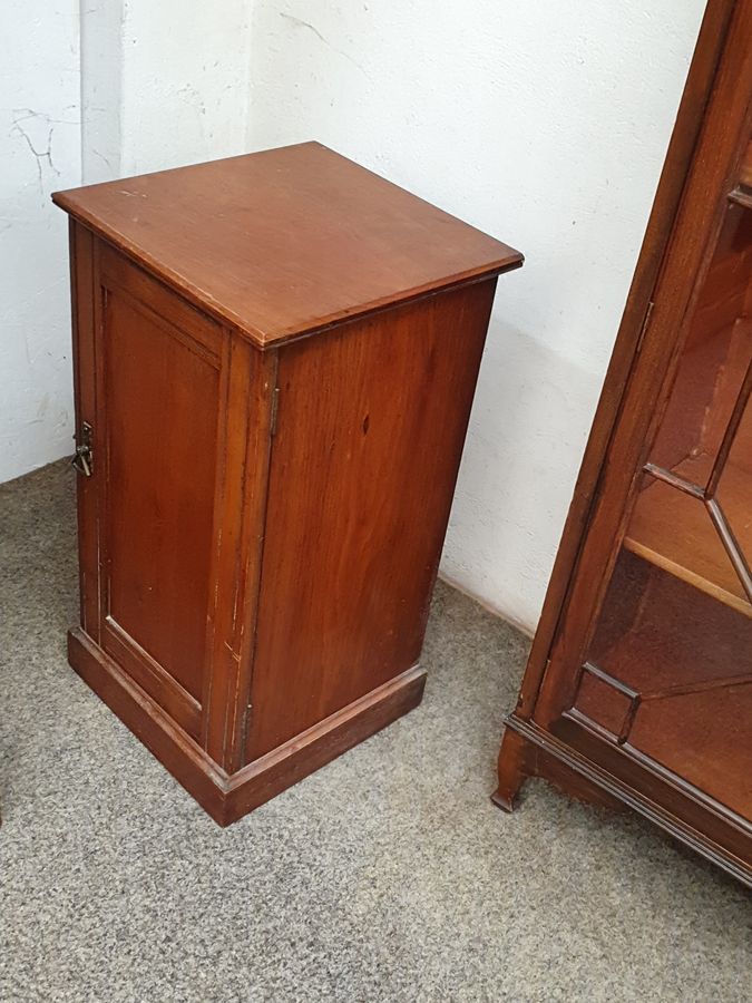 Antique Edwardian Pedestal Cabinet Bedside Table 