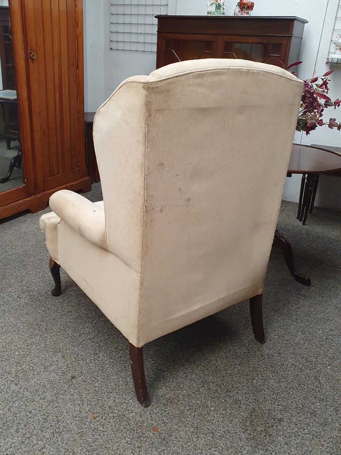 Antique Vintage Wing Armchair 