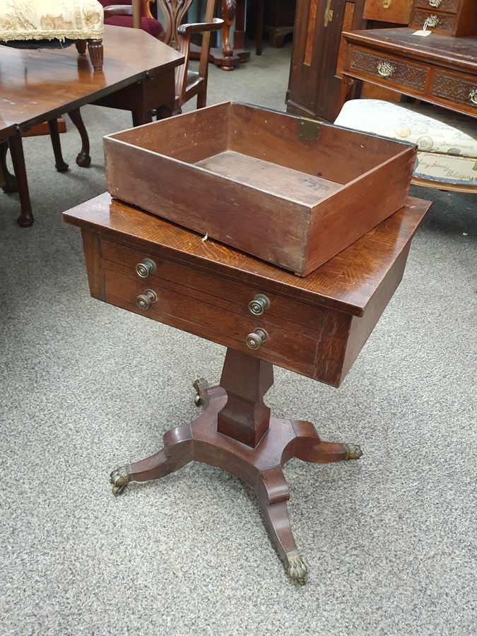 Antique Small Antique Pedestal Table