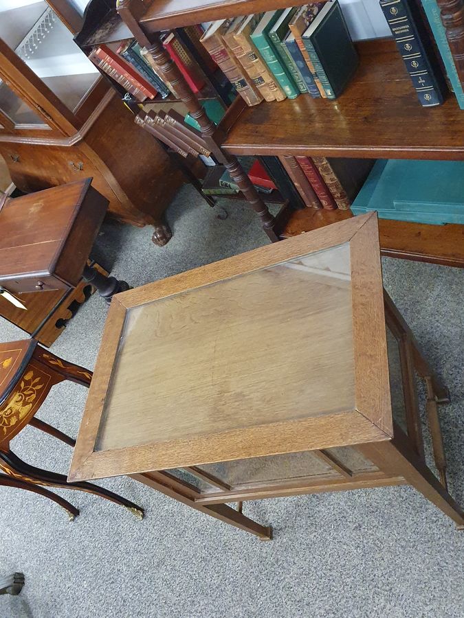 Antique Antique Arts & Crafts Tray Top Drinks Cabinet Display Table