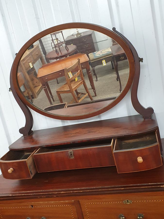 Antique Antique Large Dressing Table Swing Mirror 