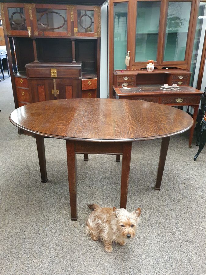 Antique Antique Oak Dining Table Seats 6