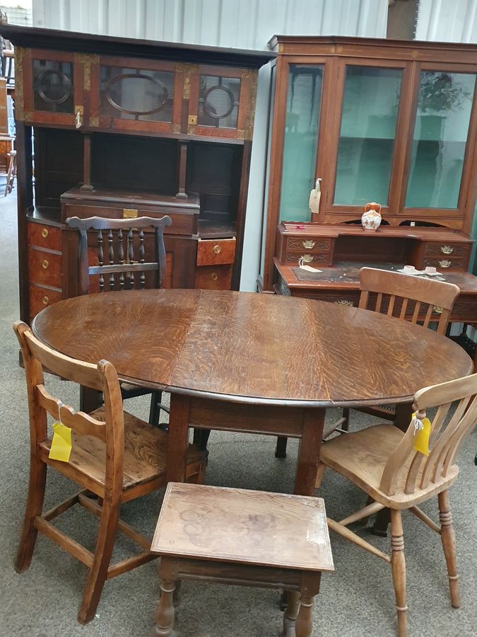 Antique Antique Oak Dining Table Seats 6