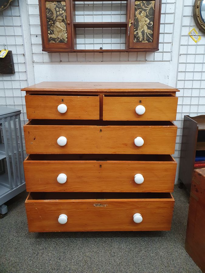 Antique Antique Victorian Pine Chest of Drawers 
