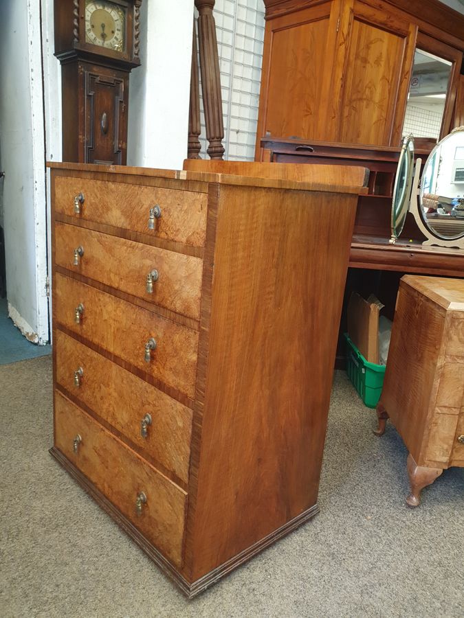 Antique Antique Edwardian Walnut Chest of Drawers Waring in Gillows