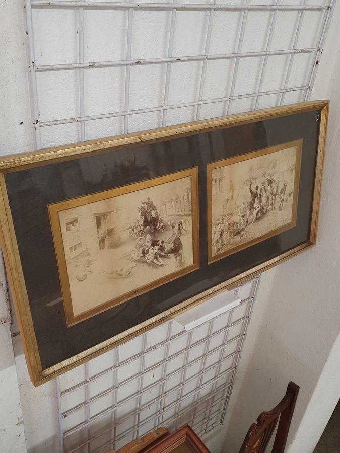 Antique Edwardian Framed  Hunting Prints