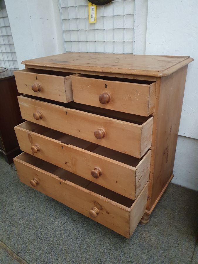 Antique Antique Late Victorian Pine Chest of Drawers 