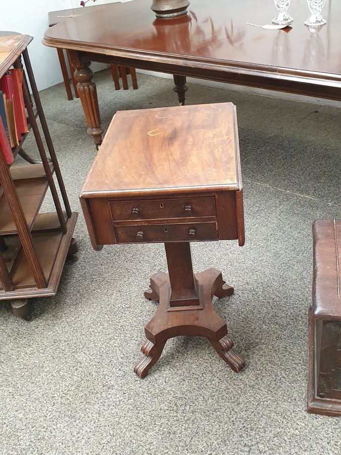 Small Antique Pedestal Table