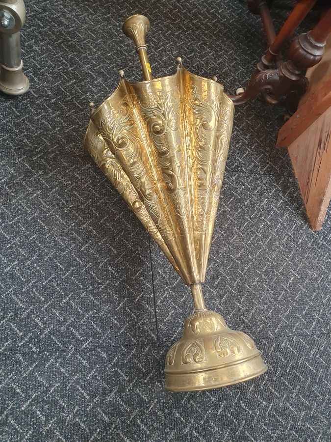 Antique Antique Brass Umbrella Stick Stand 