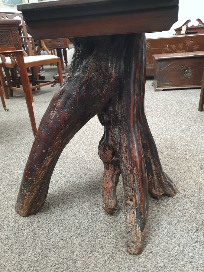 Antique Antique Root Wood Base Centre Dining Table