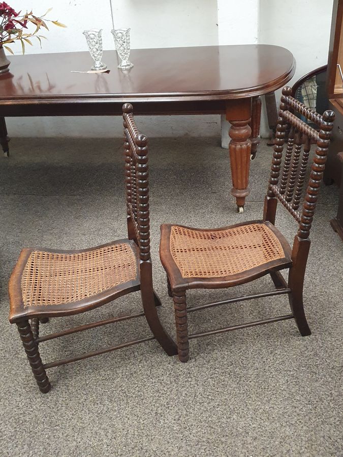 Antique Antique Pair of Victorian Bobbin Chairs