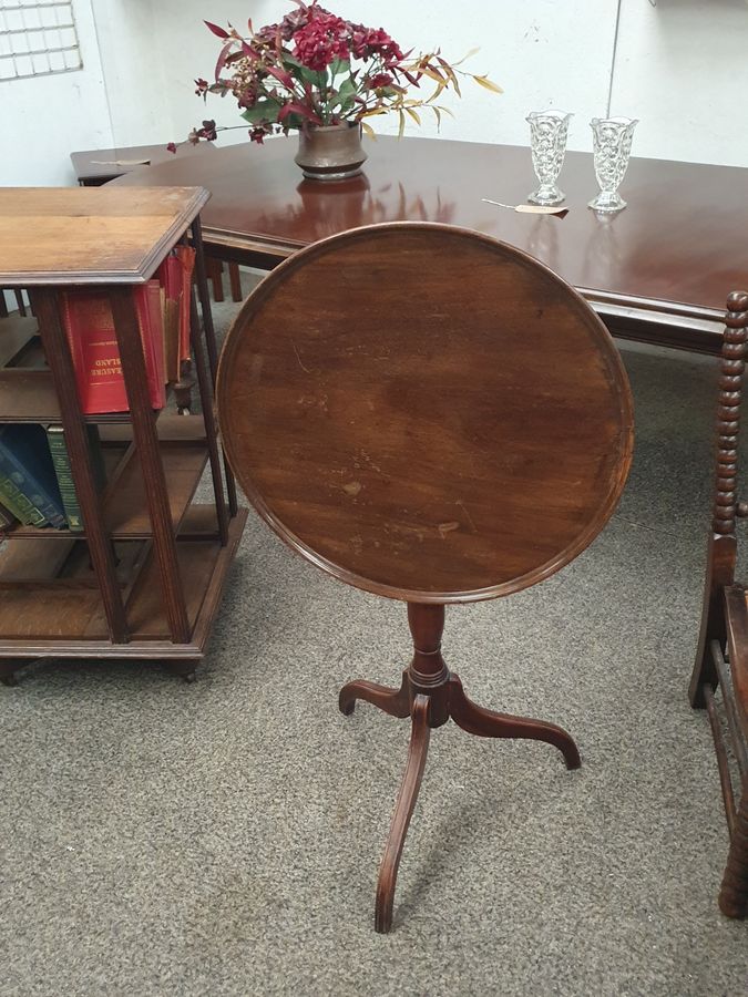 Antique Small Antique Tripod Wine Lamp Table 