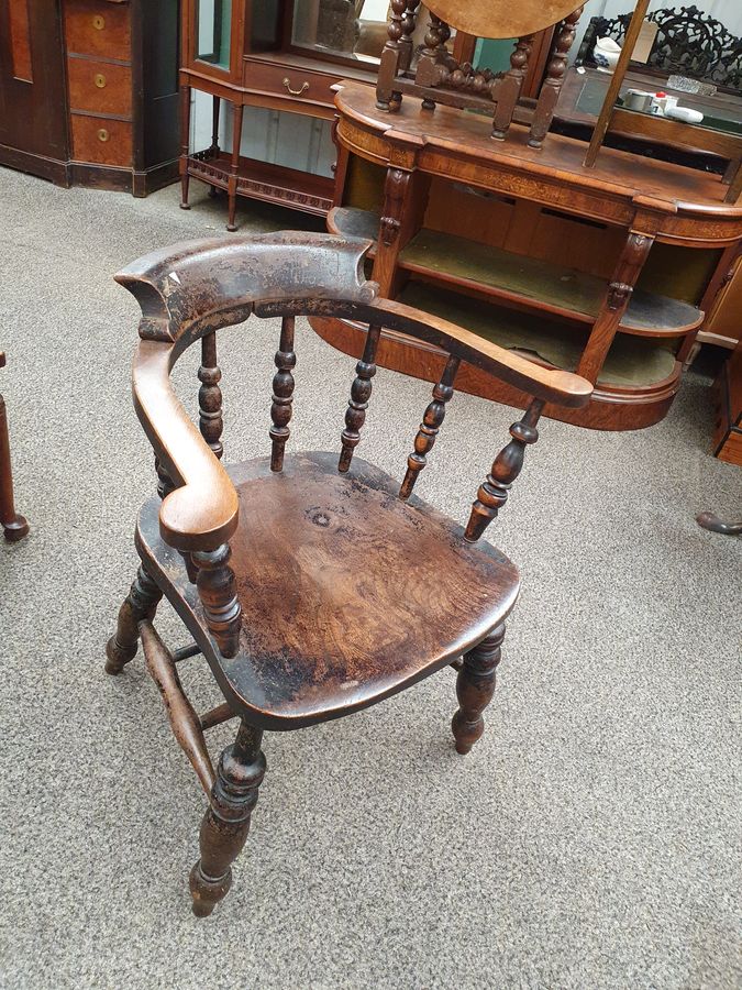 Antique Captains Armchair Desk Dining Chair