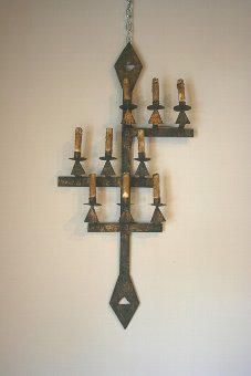 An unusual and large mid C20th spanish wall light